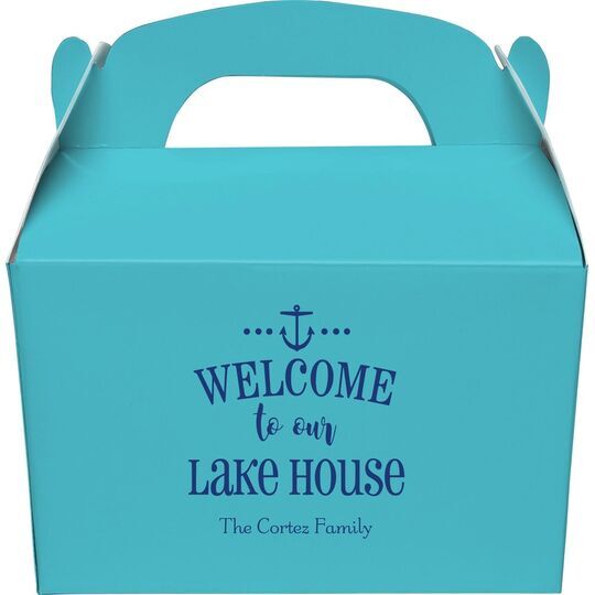 Welcome to Our Lake House Gable Favor Boxes